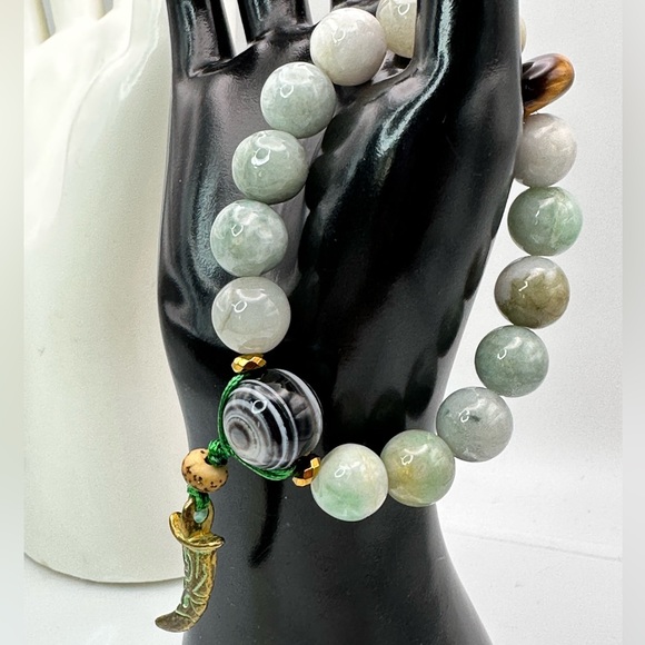 IMMORTALITY AMAZONITE NATURAL STONES BRACELET size 7” - Picture 2 of 13